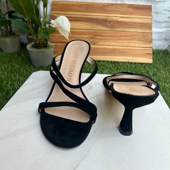 STUART WEITZMAN black suede leather sandals size 9 - Picture 12 of 15